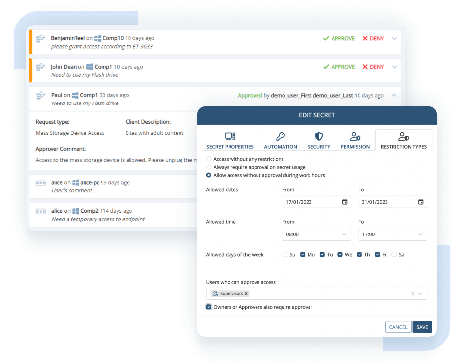 Manual access approval